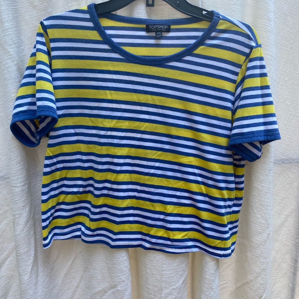 Topshop Cropped Striped Tee